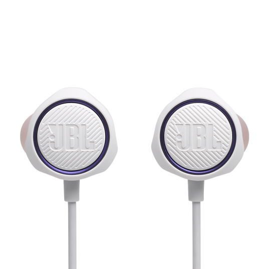 JBL Quantum 50C - White - Wired in-ear gaming headset with USB-C adapter - Front